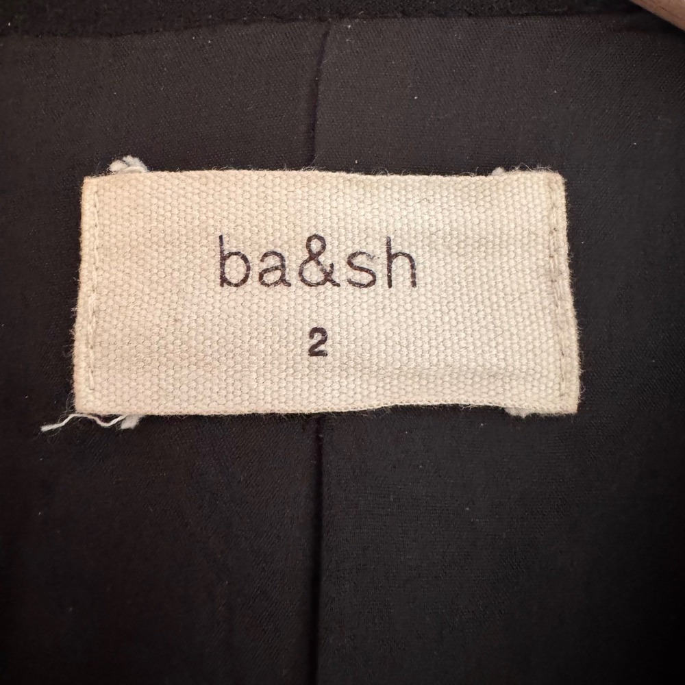 ba&sh Black Virgin Wool Blend Single Button Blazer Jacket Size Medium - Picture 3 of 5